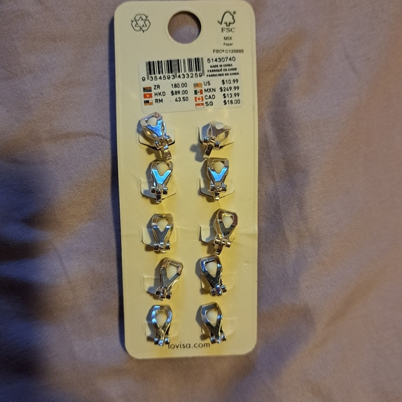 Clip on Faux Pearl Earrings Set x5 - Picture 3 of 3